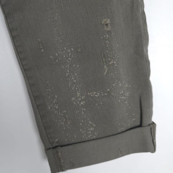 HUDSON CROP RILEY Relaxed Straight Distressed LOGD Green Jeans WC4100DLW Size 27 - Picture 13 of 16